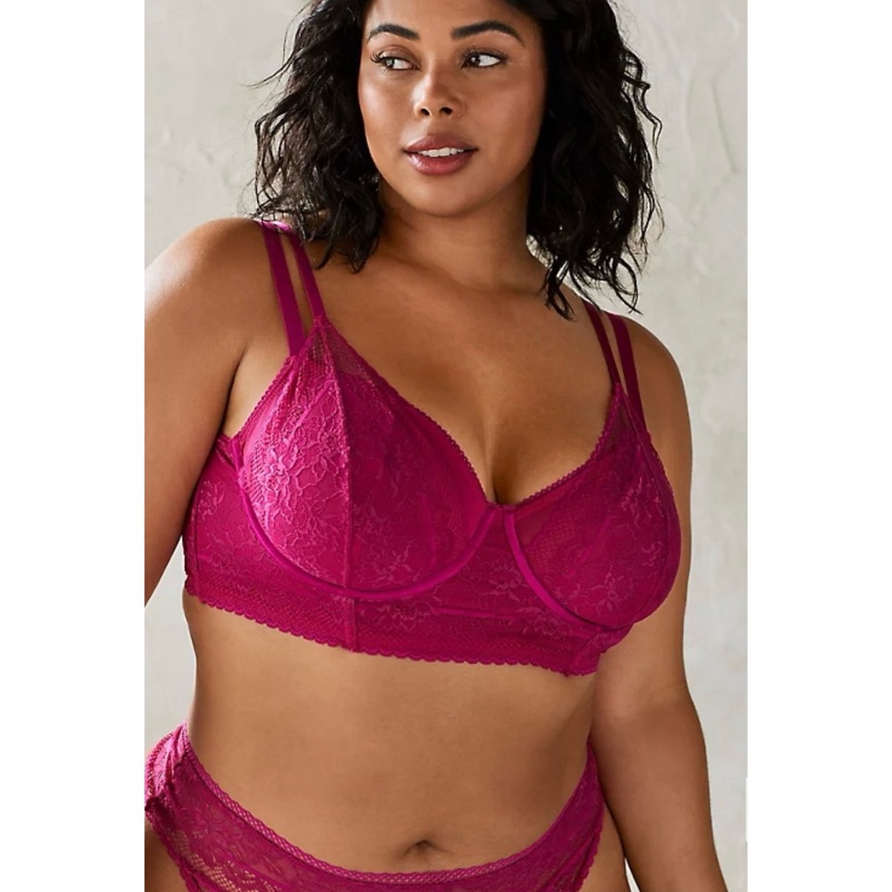Torrid Women's Lace Bralette - Fuchsia NWT SZ 2X and 1X